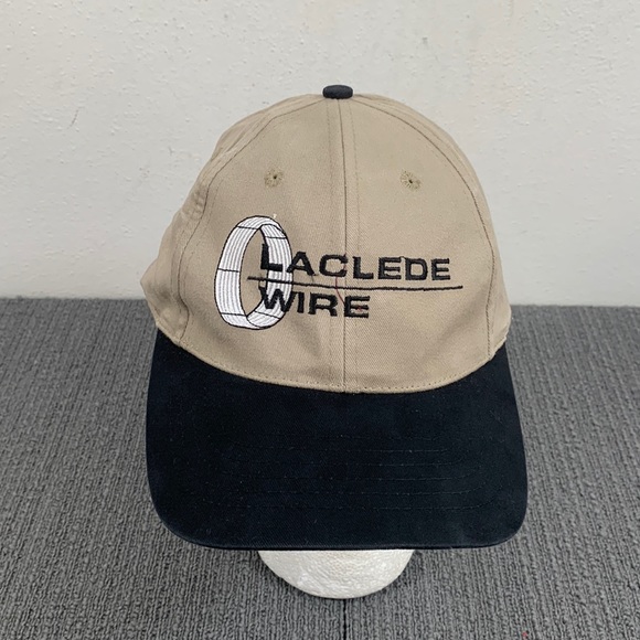 Laclede Wire Baseball Hat Mens Adjustable Beige Black Strapback Cap RCC - Picture 1 of 14